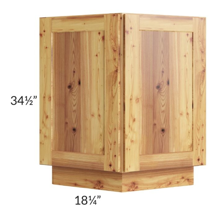 RTA Rustic Shaker 24" Base End Angle Cabinet with 1 Decorative End Panel and 2 Roll Out Trays