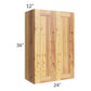 RTA Rustic Shaker 24" x 36" Wall Cabinet with 1 Decorative End Panel , 1 Skin, and Glass Door