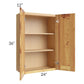RTA Rustic Shaker 24" x 36" Wall Cabinet with 1 Decorative End Panel and Glass Door