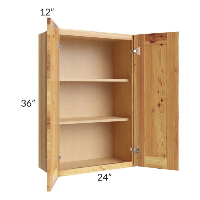 RTA Rustic Shaker 24" x 36" Wall Cabinet with 1 Decorative End Panel