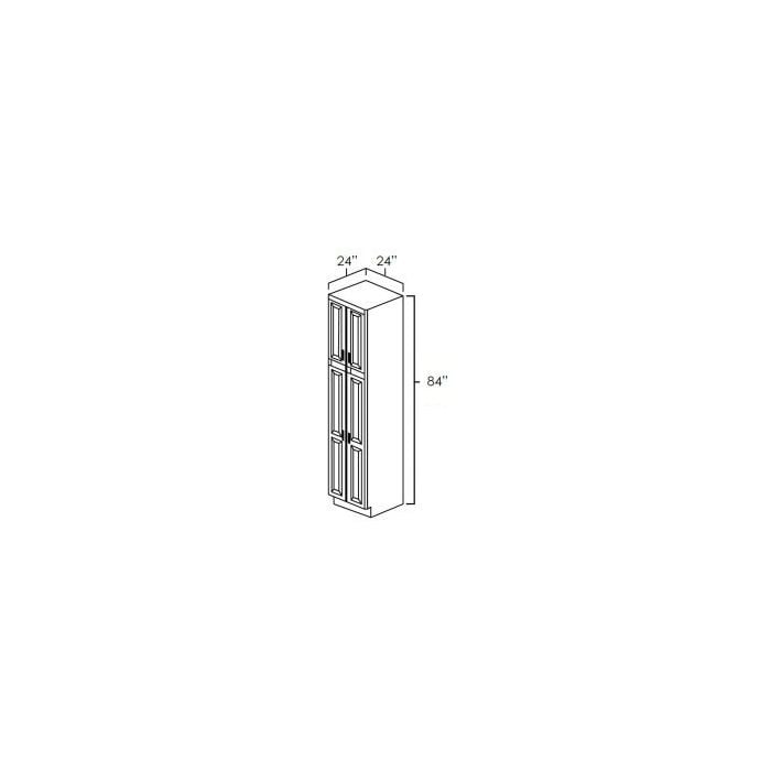 RTA Rustic Shaker 24" x 84" Utility Cabinet with 2 Decorative End Panels, 1 Skin and 1 Roll Out Tray