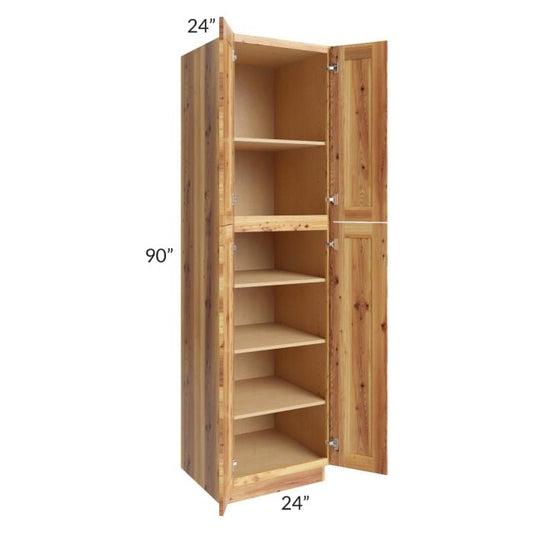 RTA Rustic Shaker 24" x 90" Utility Cabinet with 2 Roll Out Trays