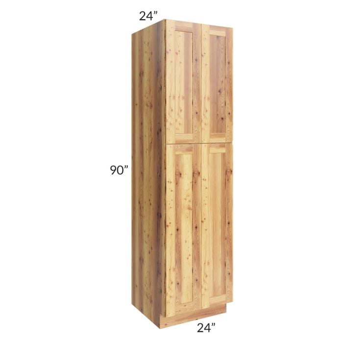RTA Rustic Shaker 24" x 90" Utility Cabinet with 2 Skins and 1 Roll Out Tray