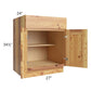 RTA Rustic Shaker 27" Base Cabinet with 1 Decorative End Panel and 2 Roll Out Trays