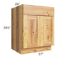 RTA Rustic Shaker 27" Base Cabinet with 2 Decorative End Panels