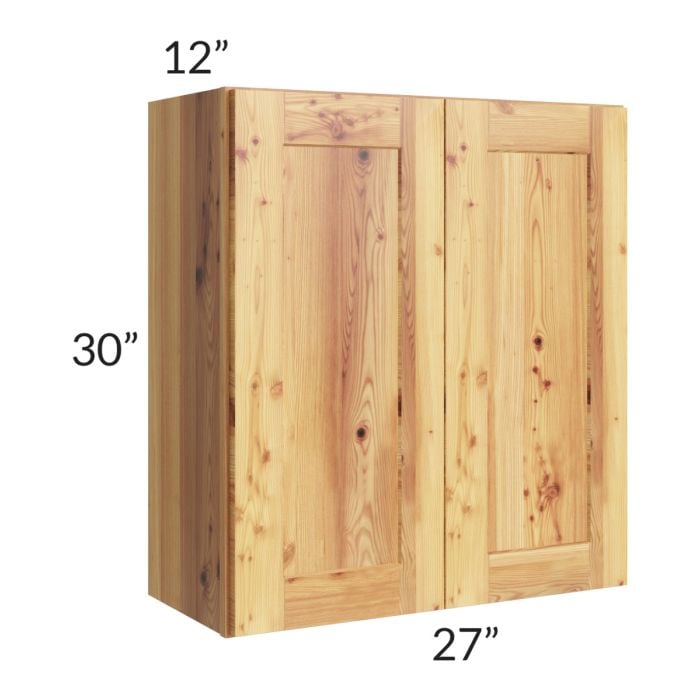RTA Rustic Shaker 27" x 30" Wall Cabinet with 1 Decorative End Panel and 1 Skin