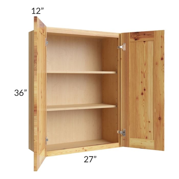 RTA Rustic Shaker 27" x 36" Wall Cabinet with 2 Decorative End Panels