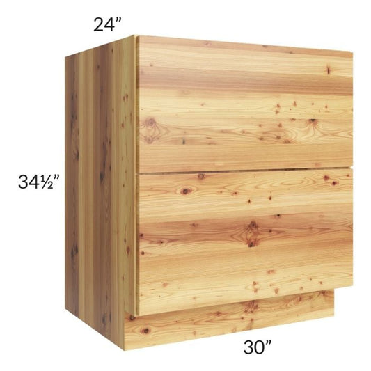 RTA Rustic Shaker 30" 2-Drawer Base Cabinet with 1 Decorative End Panel