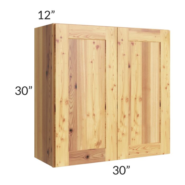 RTA Rustic Shaker 30" x 30" Wall Cabinet with 1 Decorative End Panel