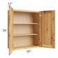 RTA Rustic Shaker 30" x 36" Wall Cabinet with 1 Decorative End Panel and Glass Door