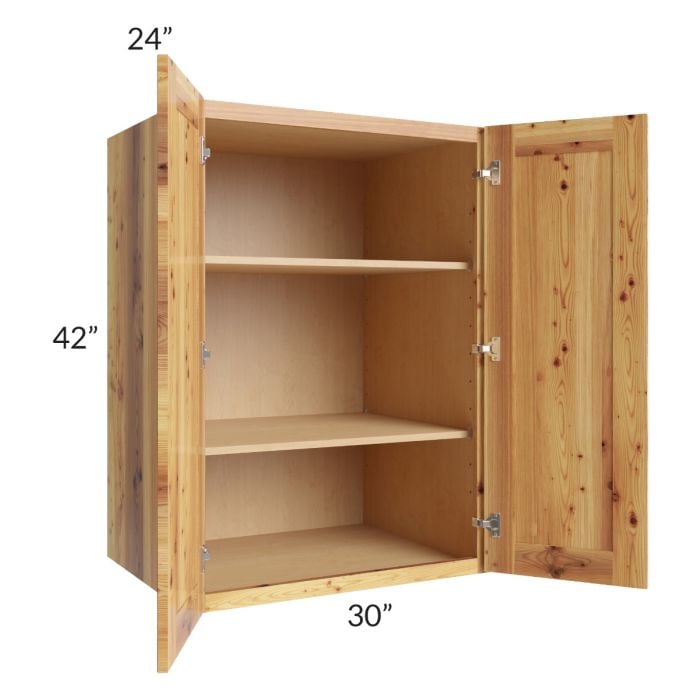 RTA Rustic Shaker 30" x 42" x 24" Split Pantry Wall Cabinet