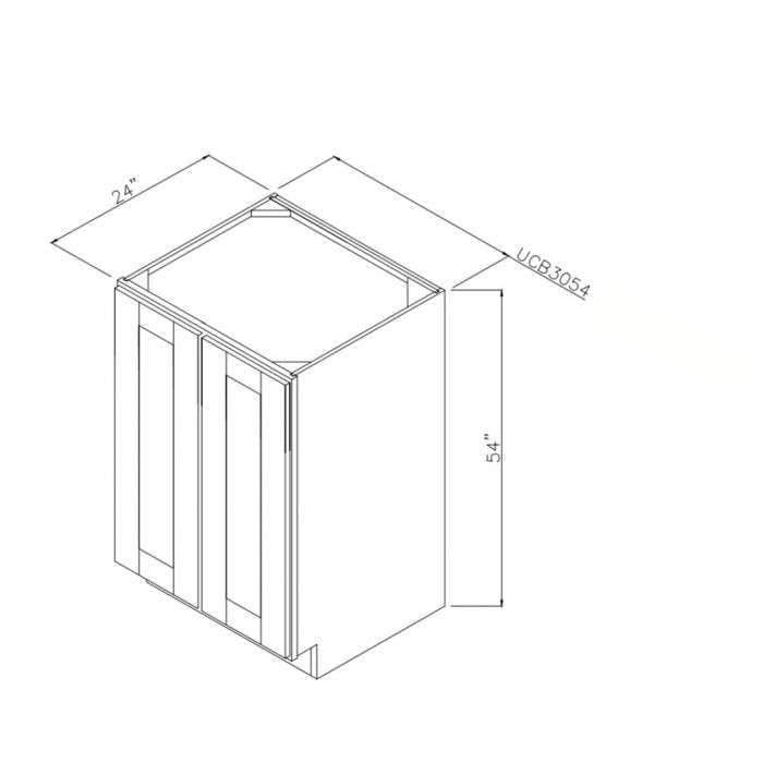 RTA Rustic Shaker 30" x 54" Split Pantry Base Cabinet