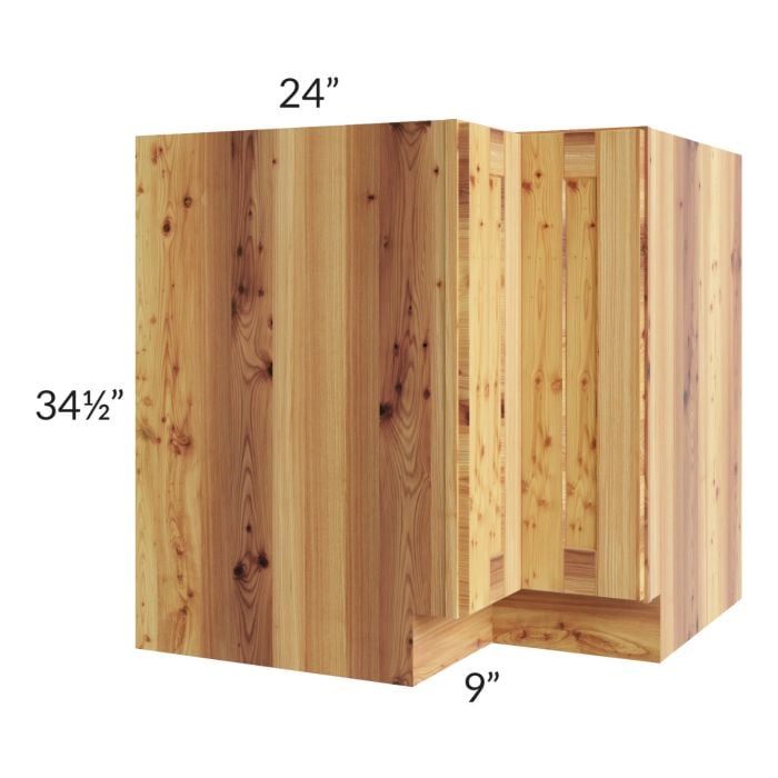RTA Rustic Shaker 33" Easy Reach Corner Base Cabinet with 2 Decorative End Panels