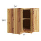 RTA Rustic Shaker 33" Easy Reach Corner Base Cabinet with 2 Decorative End Panels and 2 Roll Out Trays
