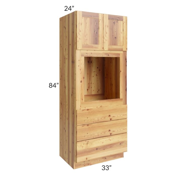 RTA Rustic Shaker 33" x 84" Universal Oven Cabinet with 1 Skin