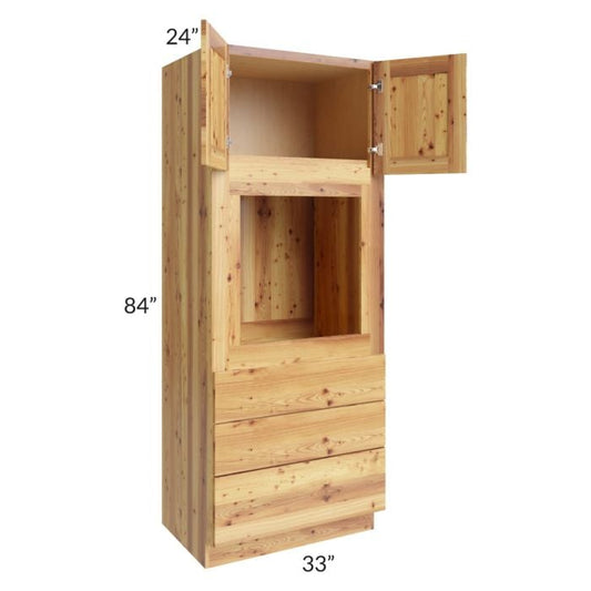 RTA Rustic Shaker 33" x 84" Universal Oven Cabinet with 2 Decorative End Panels and 1 Skin