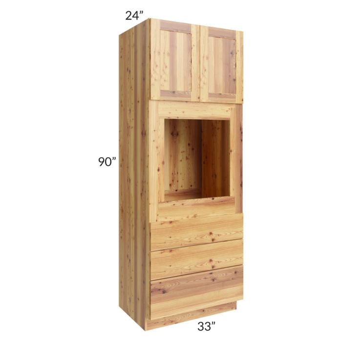 RTA Rustic Shaker 33" x 90" Universal Oven Cabinet with 2 Skins