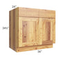 RTA Rustic Shaker 36" Base Cabinet with 2 Roll Out Trays