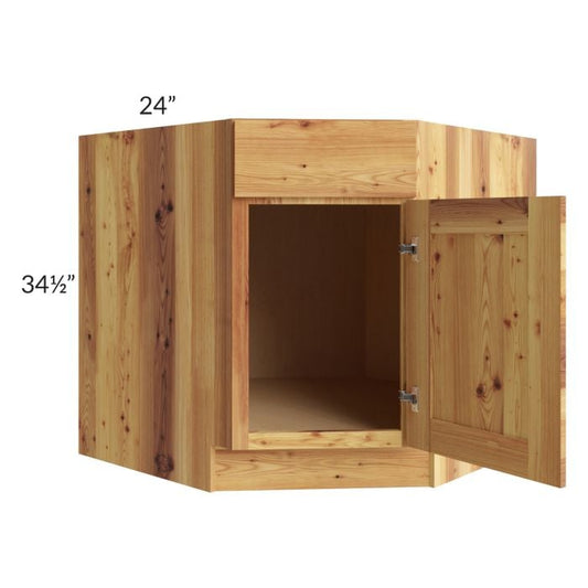 RTA Rustic Shaker 36" Diagonal Corner Sink Base Cabinet with 2 Skins