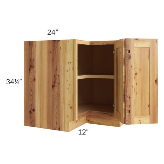 RTA Rustic Shaker 36" Easy Reach Corner Base Cabinet with 1 Decorative End Panel and 1 Roll Out Tray