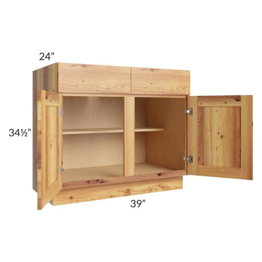 RTA Rustic Shaker 39" Base Cabinet with 2 Decorative End Panels