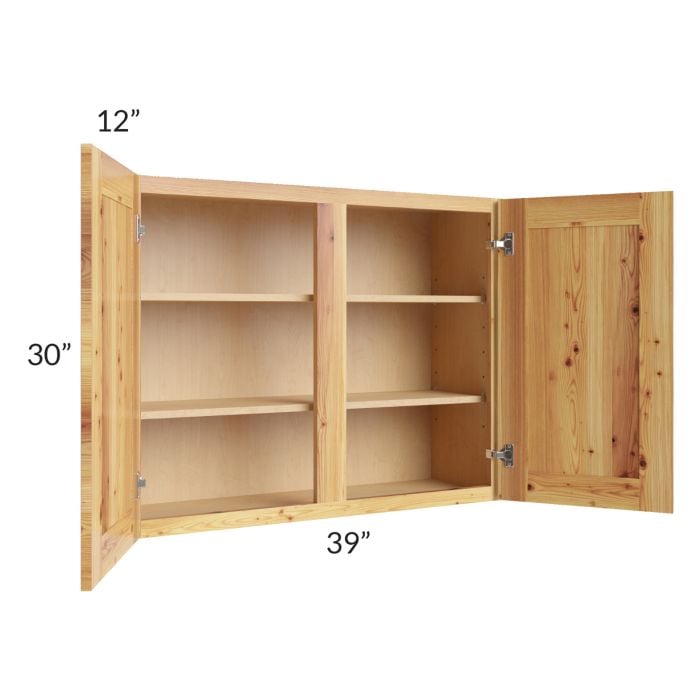 RTA Rustic Shaker 39" x 30" Wall Cabinet with 1 Decorative End Panel and 1 Skin