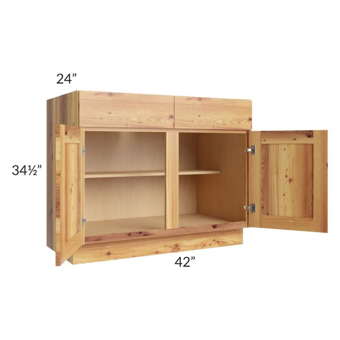 RTA Rustic Shaker 42" Base Cabinet with 2 Skins