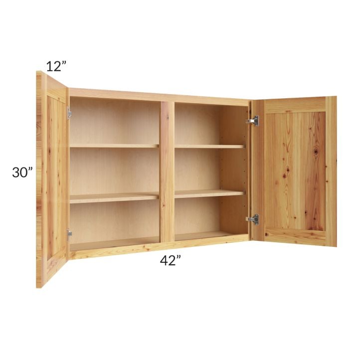 RTA Rustic Shaker 42" x 30" Wall Cabinet with 1 Decorative End Panel and 1 Skin