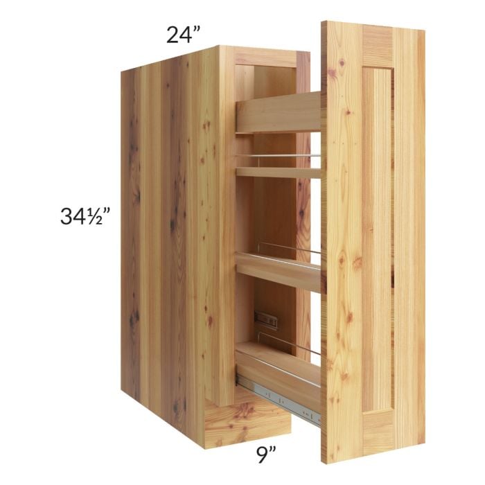 RTA Rustic Shaker 9" Spice Rack Base Cabinet with 2 Skins