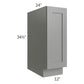 RTA Shale Grey Shaker 12" Spice Rack Base Cabinet