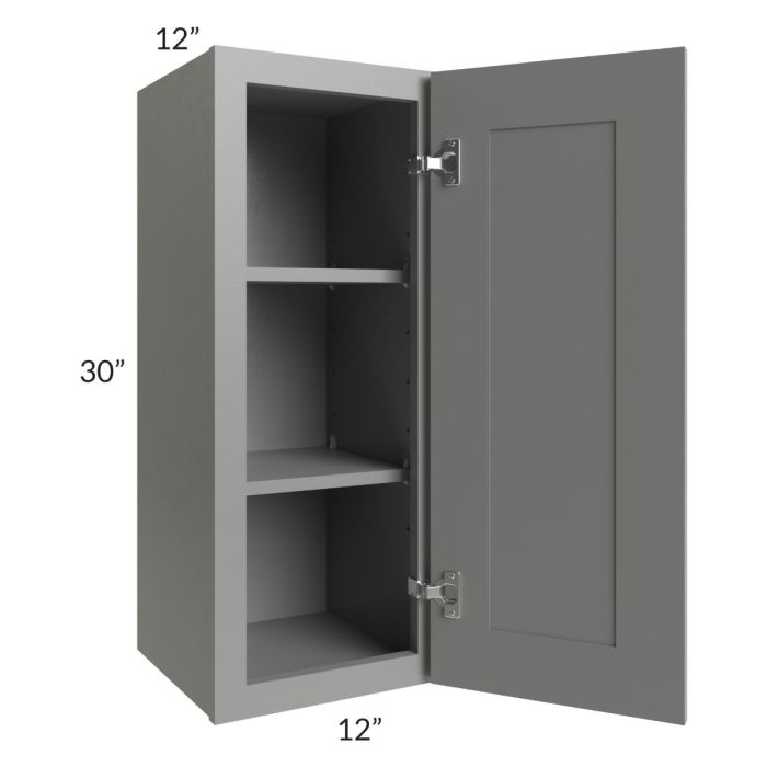 RTA Shale Grey Shaker 12" x 30" Wall Cabinet with 1 Decorative End Panel