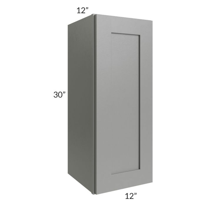 RTA Shale Grey Shaker 12" x 30" Wall Cabinet with 1 Decorative End Panel