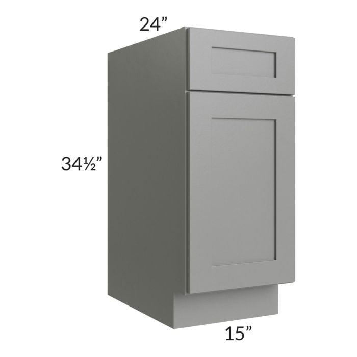 RTA Shale Grey Shaker 15" Base Cabinet with 1 Decorative End Panel