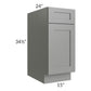 RTA Shale Grey Shaker 15" Base Cabinet with 1 Roll Out Tray