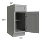 RTA Shale Grey Shaker 15" Base Cabinet with 1 Roll Out Tray