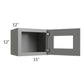 RTA Shale Grey Shaker 15" x 12" Wall Cabinet with Plain Glass