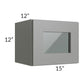 RTA Shale Grey Shaker 15" x 12" Wall Cabinet with Plain Glass