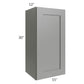 RTA Shale Grey Shaker 15" x 30" Wall Cabinet with Glass Door