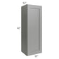 RTA Shale Grey Shaker 15" x 42" Wall Cabinet with Glass Door