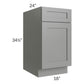 RTA Shale Grey Shaker 18" Base Cabinet with 1 Decorative End Panel and 1 Roll Out Tray