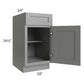RTA Shale Grey Shaker 18" Base Cabinet with 1 Decorative End Panel and 1 Roll Out Tray