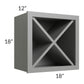 RTA Shale Grey Shaker 18" x 18" Wine Storage Cabinet