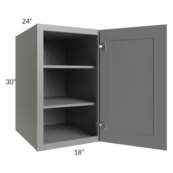 RTA Shale Grey Shaker 18" x 30" x 24" Split Pantry Wall Cabinet