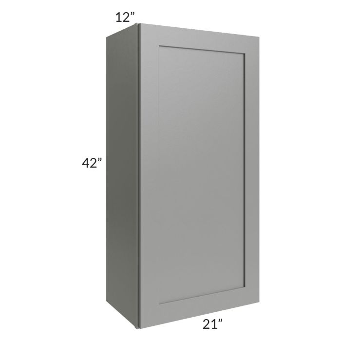RTA Shale Grey Shaker 21" x 42" Wall Cabinet with 1 Decorative End Panel