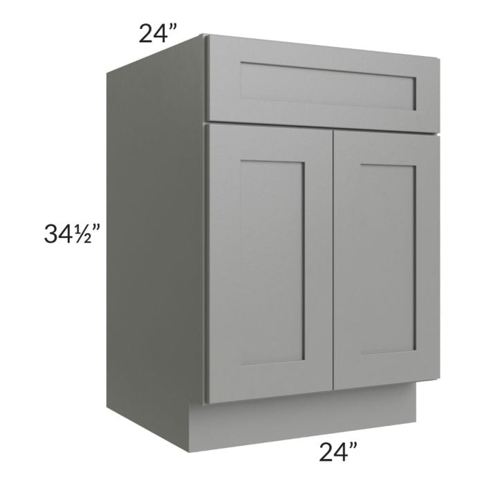 RTA Shale Grey Shaker 24" Base Cabinet with 2 Roll Out Trays