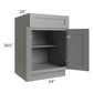 RTA Shale Grey Shaker 24" Base Cabinet with 2 Roll Out Trays