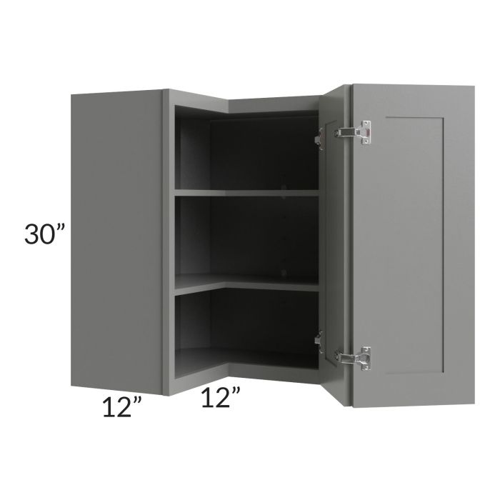 RTA Shale Grey Shaker 24" x 30" Easy Reach Corner Wall Cabinet