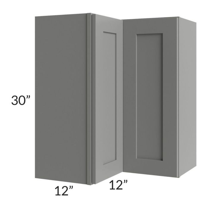 RTA Shale Grey Shaker 24" x 30" Easy Reach Corner Wall Cabinet