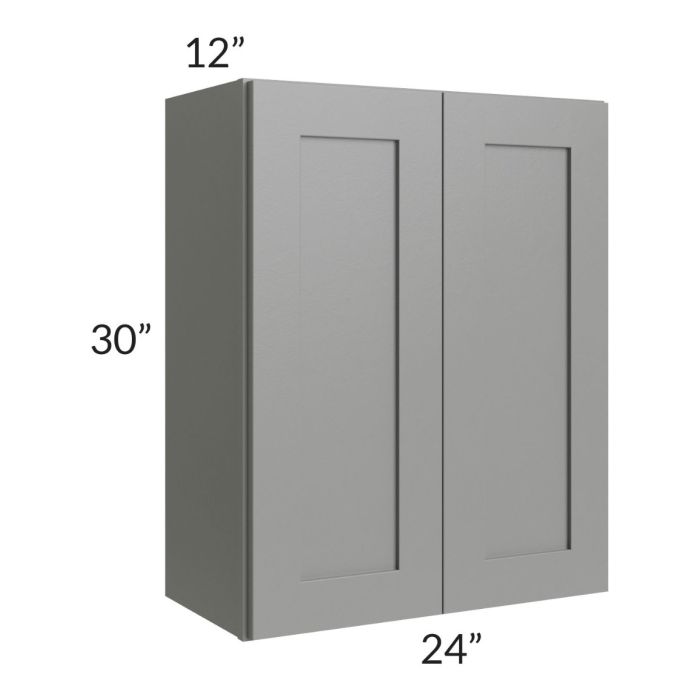 RTA Shale Grey Shaker 24" x 30" Wall Cabinet with 1 Decorative End Panel