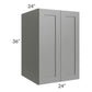 RTA Shale Grey Shaker 24" x 36" x 24" Split Pantry Wall Cabinet